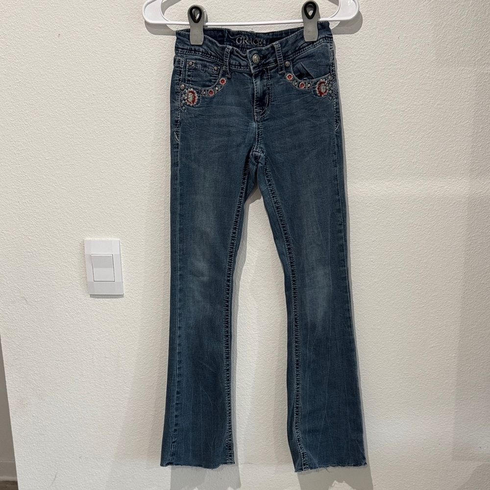 Grace Women's Dark Blue Flare Jeans